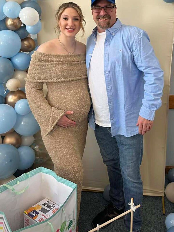 Momsmood Solid Color Off Shoulder Knitwear Bodycon Beach Vacation Dress Baby Shower Maternity Maxi Dress