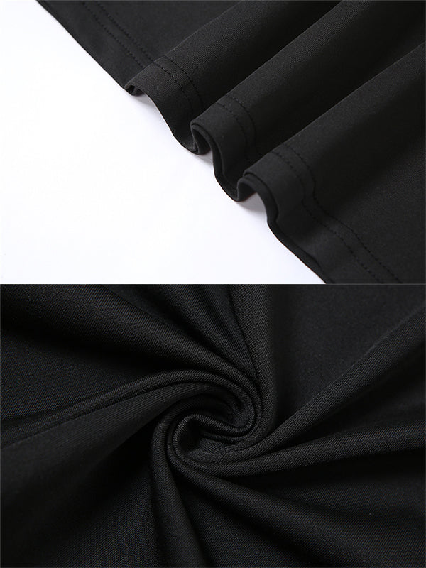 Momsmood Black Cut Out Mermaid Crop Long Sleeve Backless Bodycon Cocktail Club Party Photoshoot Maternity Maxi Dress