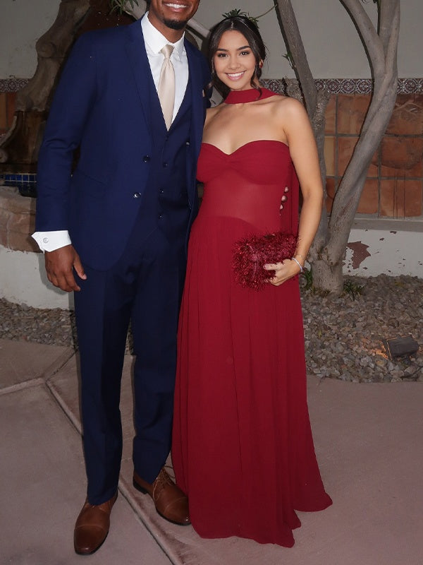 Momsmood Draped Bandeau Twist Flowy Evening Maternity Maxi Dress