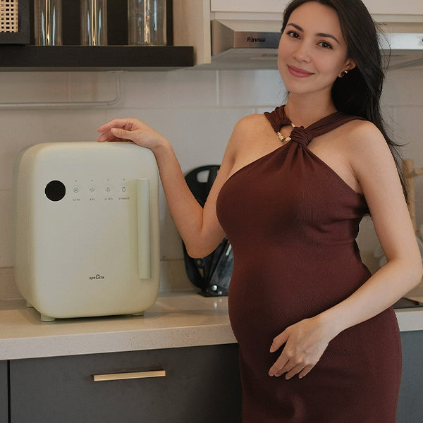 Momsmood Dark Coffee Halter Neck Bodycon Elegant Maternity Photoshoot Baby Shower Midi Dress
