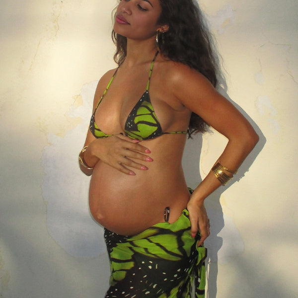 Green Bikini Butterfly Maternity 2 piece set Dresses