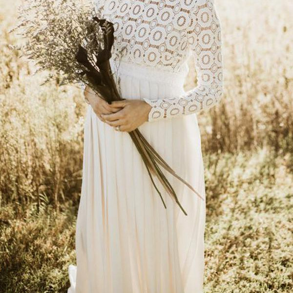 Momsmood Maternity Evening Wedding Lace Tulle Band Collar Long Sleeve Elegant Photoshoot Maxi Dress