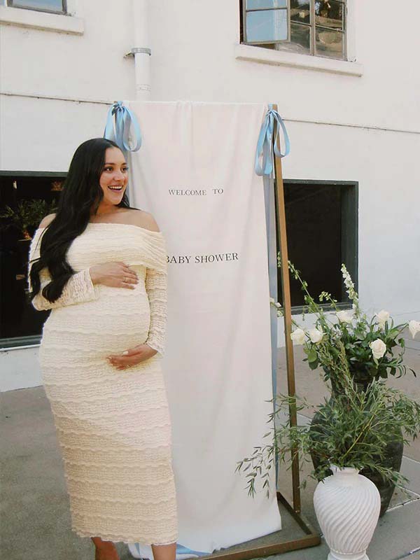 Momsmood Beige Lace Off Shoulder Ruffle Falbala Bodycon Elegant Maternity Baby Shower Maxi Dress
