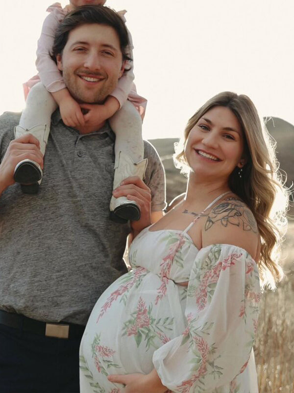 Momsmood White spaghetti strap Boho Maternity Photoshoot Dress