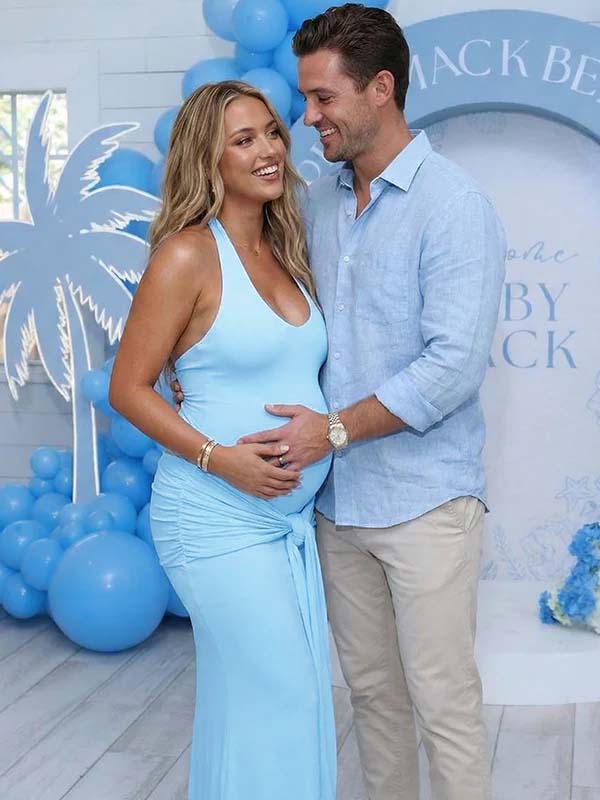 Momsmood Ruched Bowknot Draped Halter Neck Backless Bodycon Maternity Maxi Dress