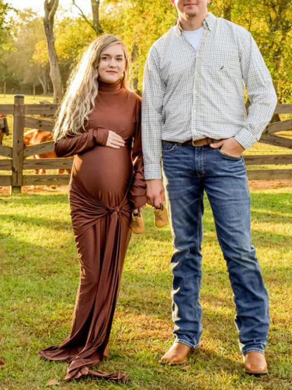 Momsmood Solid Color Belt Splicing Ruched Draped Bodycon Mermaid Long Sleeve Going Out Photoshoot Maternity Maxi Dress