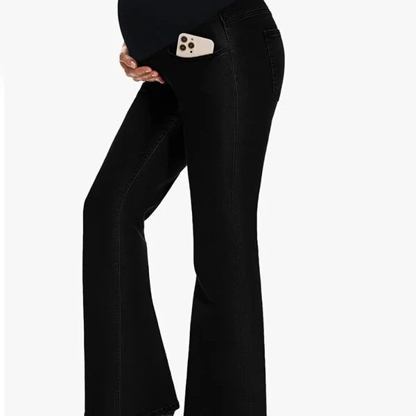 Momsmood Belly Support Flared Trousers Jeans Maternity Bottoms