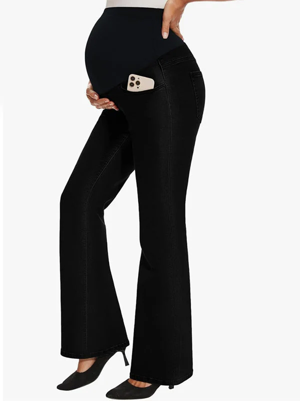 Momsmood Belly Support Flared Trousers Jeans Maternity Bottoms