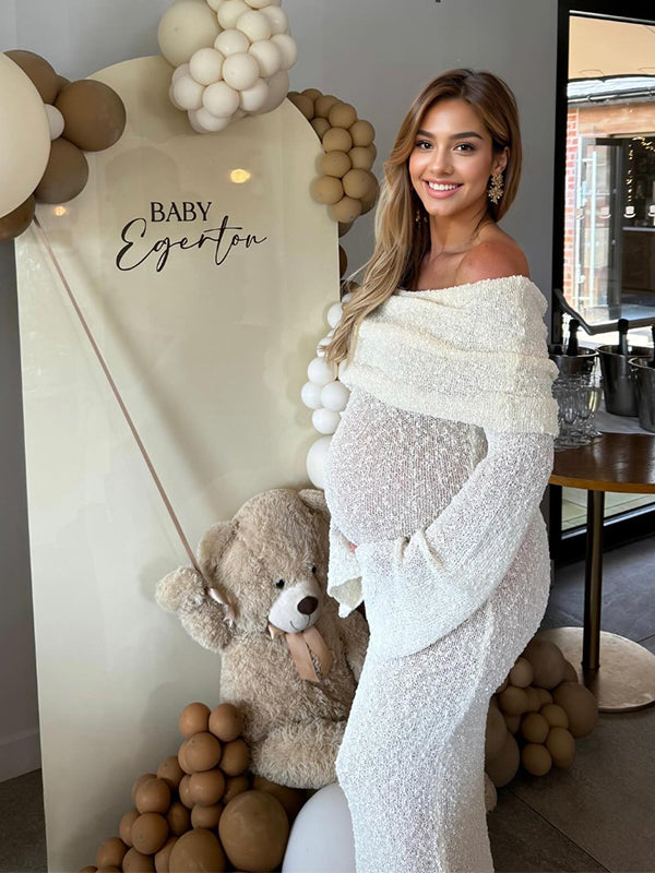 Momsmood Solid Color Off Shoulder Knitwear Bodycon Beach Vacation Dress Baby Shower Maternity Maxi Dress Momsmood Solid Color Off Shoulder Knitwear Bodycon Beach Vacation Dress Baby Shower Maternity Maxi Dress