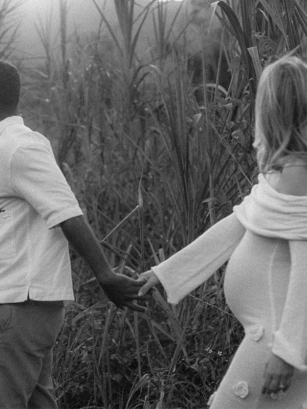 Momsmood White Off Shoulder 3D Flowers Knitting Backless Bodycon Mermaid Cocktail Party Gowns Bandage Photoshoot Maternity Maxi Dress