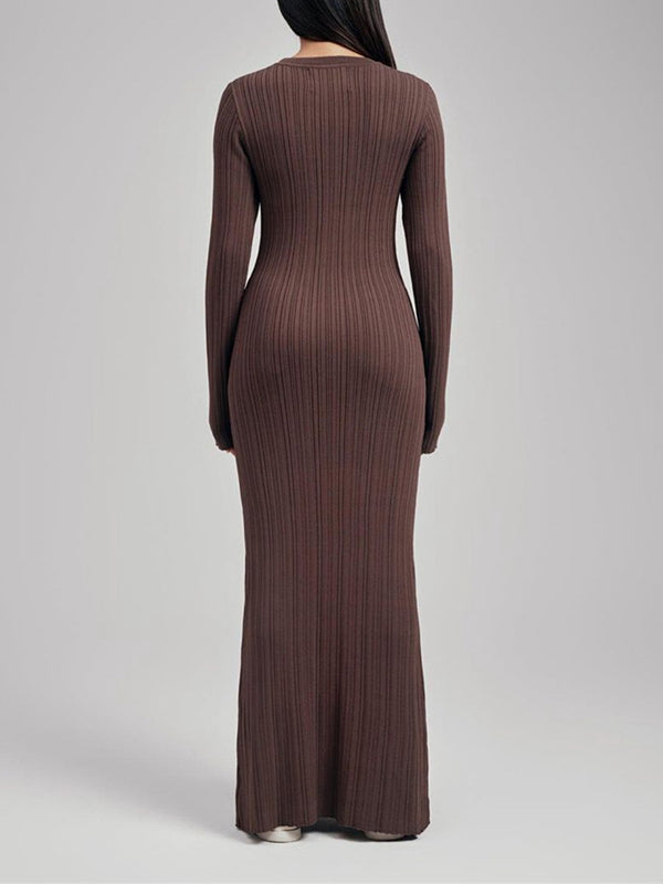 Momsmood Knit Solid Color Elegant Photoshoot Baby Shower Maternity Maxi Sweater Dress