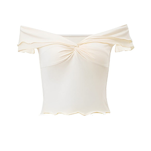 Momsmood Ivory White Two Piece Set Off Shoulder Ruffle Falbala Bodycon Elegant Maternity Boho Photoshoot Baby Shower Maxi Dress