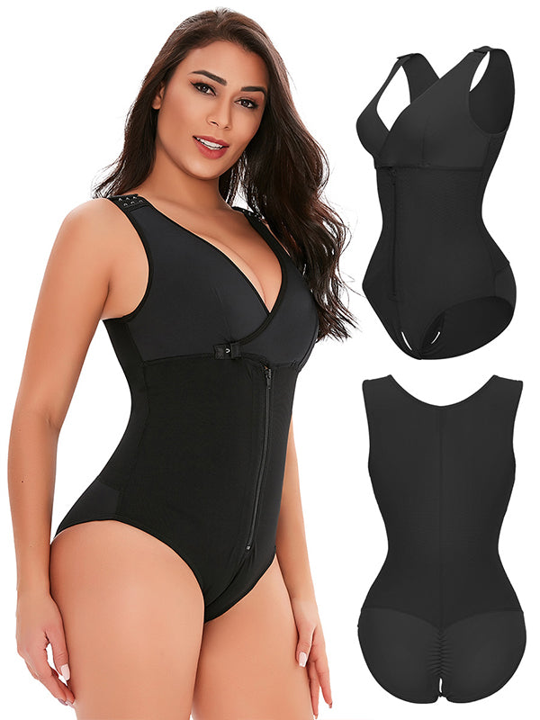 Momsmood Plus Size Zipper Adjustable Shoulder Strap Tummy Control Breastfeeding Maternity Bodysuit Postpartum Nursing Shaper