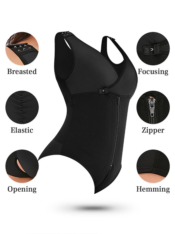 Momsmood Plus Size Zipper Adjustable Shoulder Strap Tummy Control Breastfeeding Maternity Bodysuit Postpartum Nursing Shaper