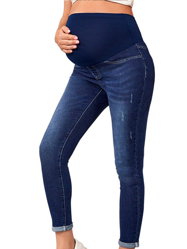 Momsmood Over Belly Comfy Stretch High Waisted Denim Pregnancy Pants Maternity Skinny Jeans