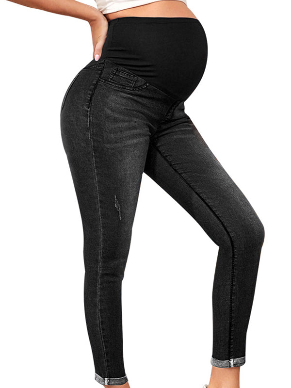 Momsmood Over Belly Comfy Stretch High Waisted Denim Pregnancy Pants Maternity Skinny Jeans