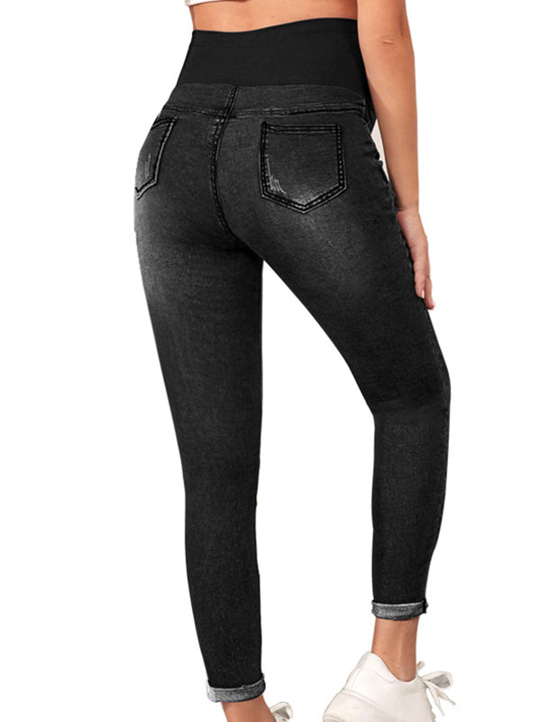 Momsmood Over Belly Comfy Stretch High Waisted Denim Pregnancy Pants Maternity Skinny Jeans