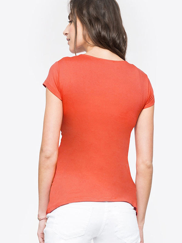Momsmood Cross Front V-Neck Breastfeeding Shirts Postpartum T-Shirt Plus Size Nursing Top