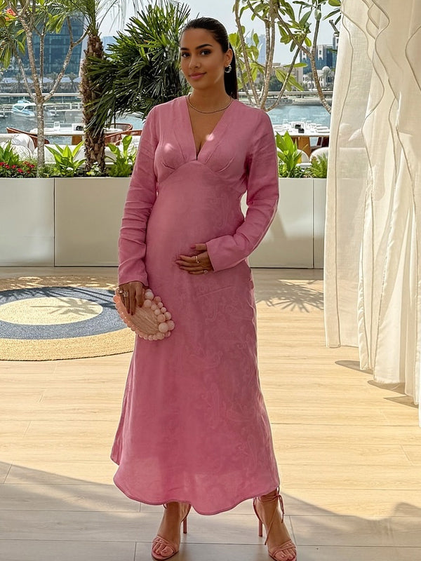Momsmood Bedazzled Floral Elegant Photoshoot Maternity Maxi Dresses