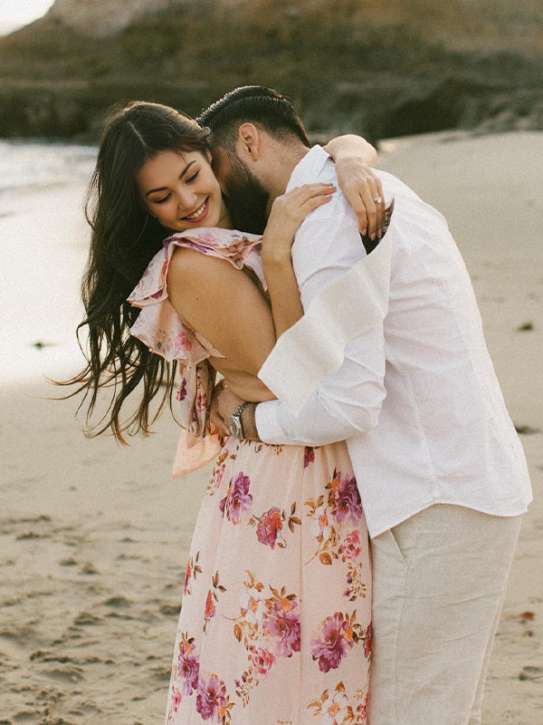 Momsmood Pink Stamp Duty Cross Chest Open Back Vacation Beach Maternity Photoshoot Maxi Dress