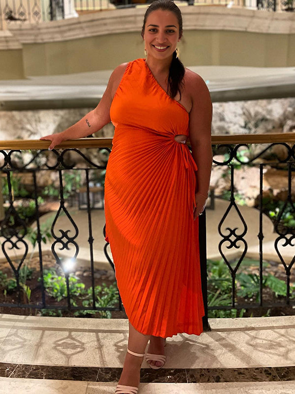 Momsmood Red Oblique Shoulder Ruched Skeleton Vacation Beach Maternity Photoshoot Maxi Dress