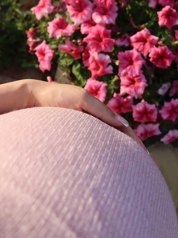 Momsmood Pink Knit Tank Maxi Dress And Long Cardigan Two Piece Set Casual Maternity Knitwear