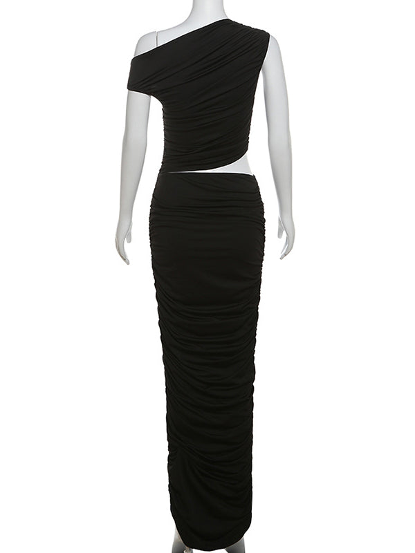 Momsmood 2-in-1 One Shoulder Ruched Photoshoot Maternity Maxi Dress
