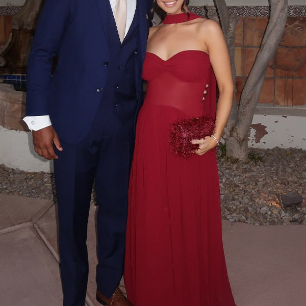 Momsmood Draped Bandeau Twist Flowy Evening Maternity Maxi Dress