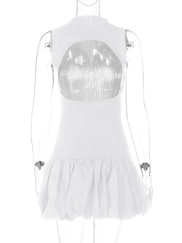 Momsmood Tutu Backless Band Neck Chic Photoshoot Gender Reveal Baby Shower Maternity Mini Dress