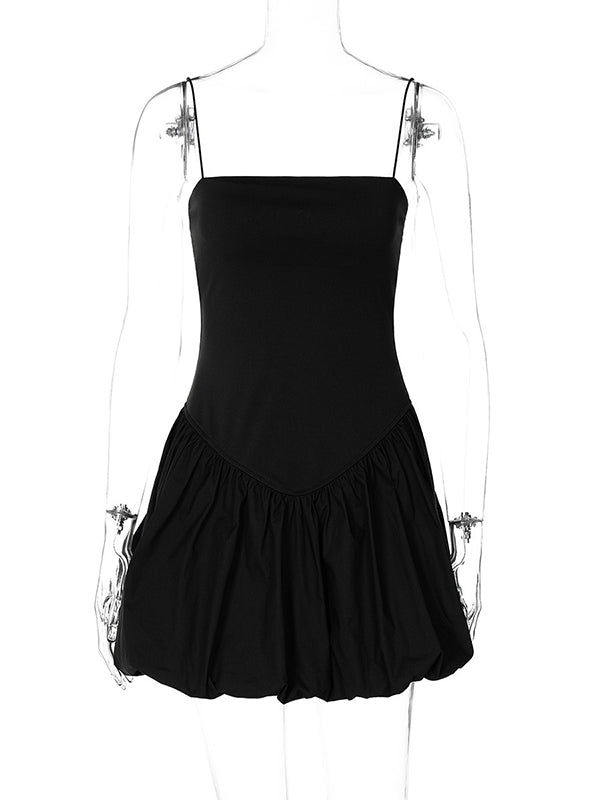 Momsmood Tutu Spaghetti Strap Solid Color Party Vacation Baby Shower Maternity Mini Dress