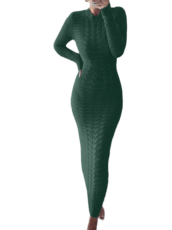 Momsmood Purple Round Neck Crochet Maternity Baby Shower Sweater Maxi Dress