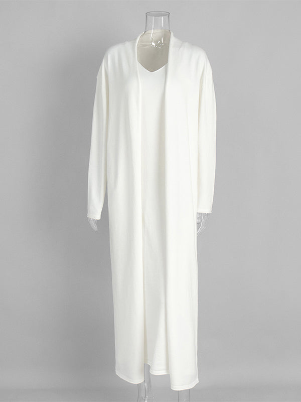 Momsmood Knit 2 Pieces Knit Belted Photoshoot Maternity Maxi Sweater Dress