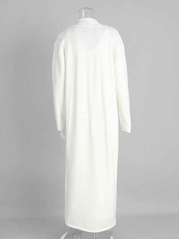 Momsmood Knit 2 Pieces Knit Belted Photoshoot Maternity Maxi Sweater Dress