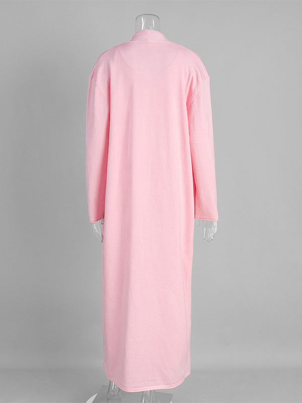 Momsmood Knit 2 Pieces Knit Belted Photoshoot Maternity Maxi Sweater Dress