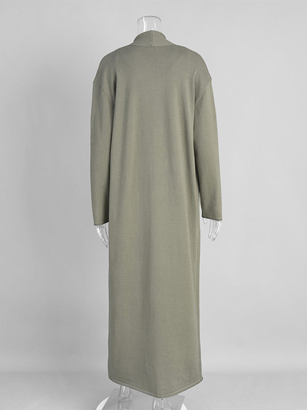 Momsmood Knit 2 Pieces Knit Belted Photoshoot Maternity Maxi Sweater Dress