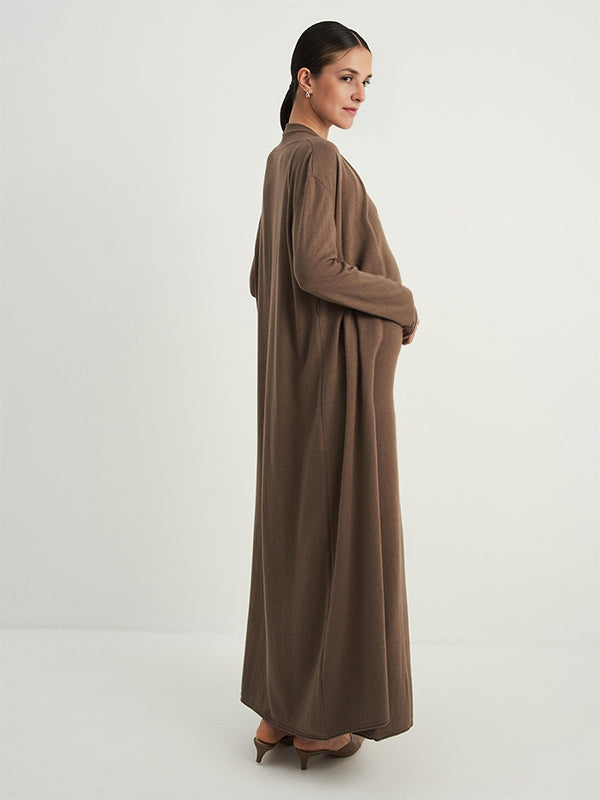 Momsmood Knit 2 Pieces Knit Belted Photoshoot Maternity Maxi Sweater Dress