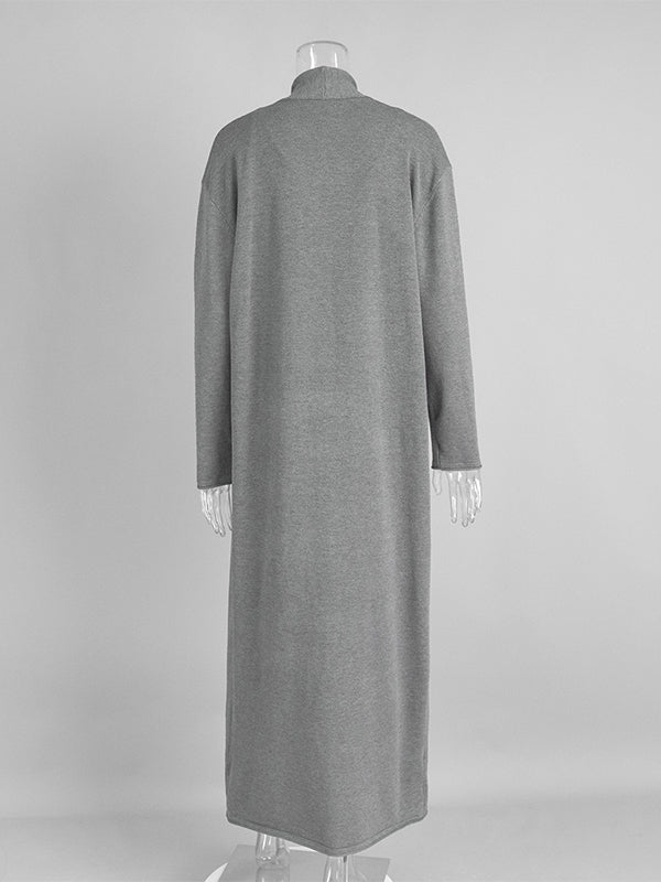 Momsmood Knit 2 Pieces Knit Belted Photoshoot Maternity Maxi Sweater Dress