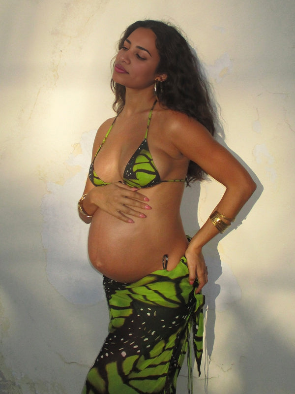 Green Bikini Butterfly Maternity 2 piece set Dresses