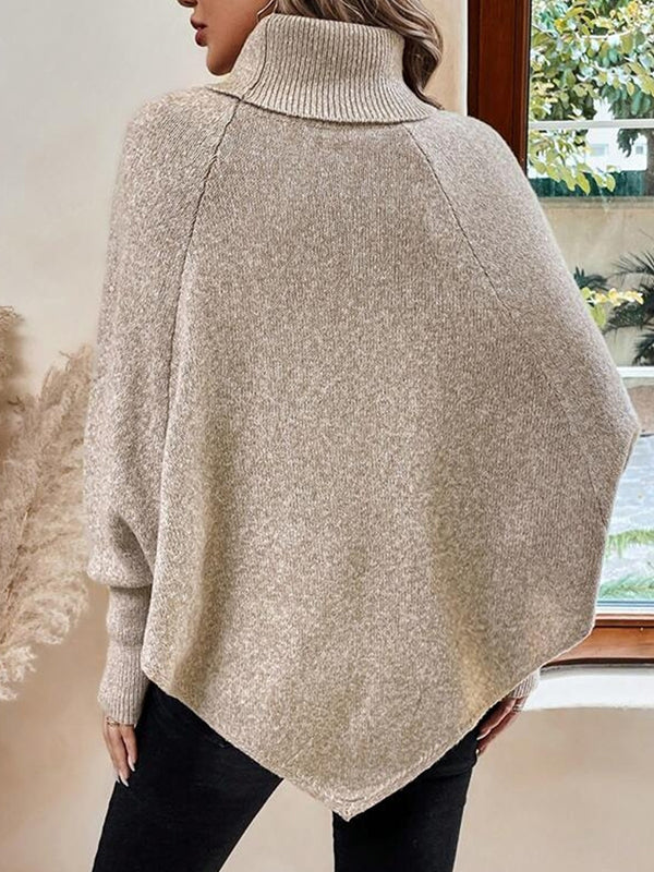 Momsmood Khaki Oversize Solid Color Buttons Maternity Sweater Top