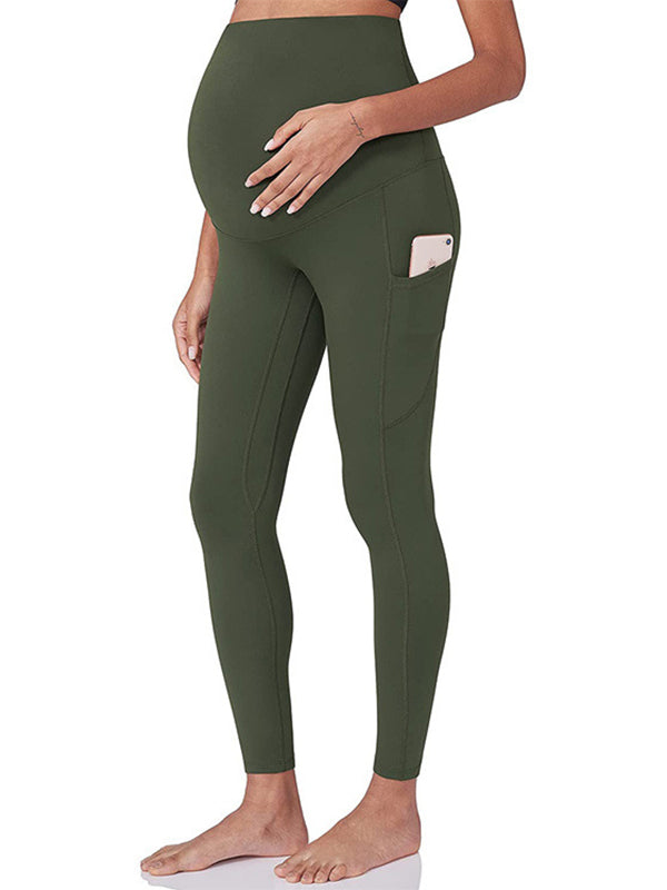 Momsmood Over Belly Pockets Comfy Stretchy Maternity Yoga Leggings