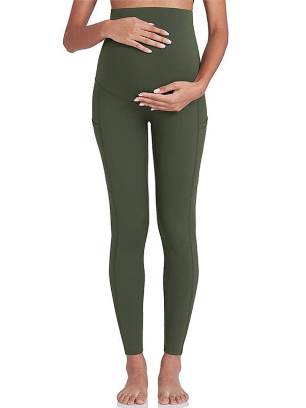Momsmood Over Belly Pockets Comfy Stretchy Maternity Yoga Leggings
