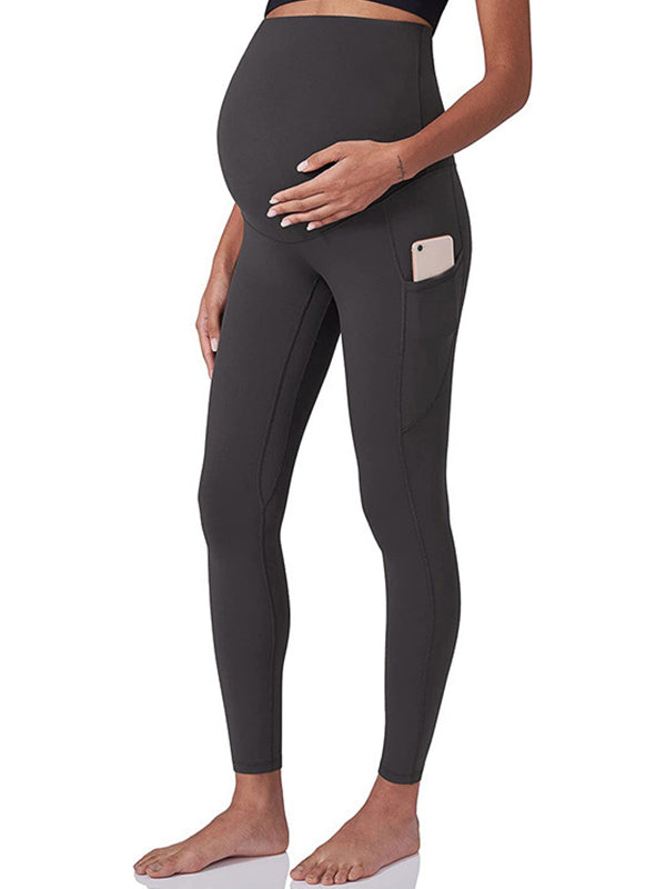 Momsmood Over Belly Pockets Comfy Stretchy Maternity Yoga Leggings
