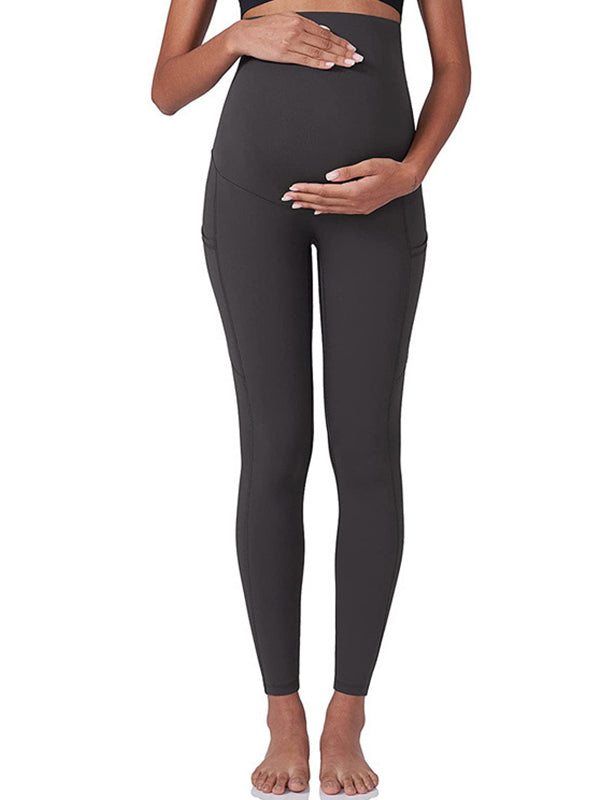 Momsmood Over Belly Pockets Comfy Stretchy Maternity Yoga Leggings