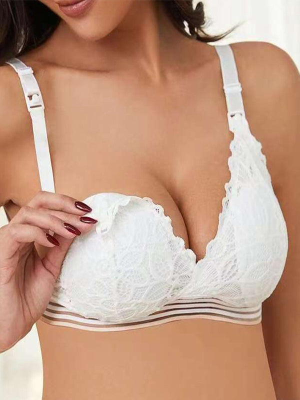 Momsmood Lace No Steel Ring Breastfeeding Maternity Nursing Bra