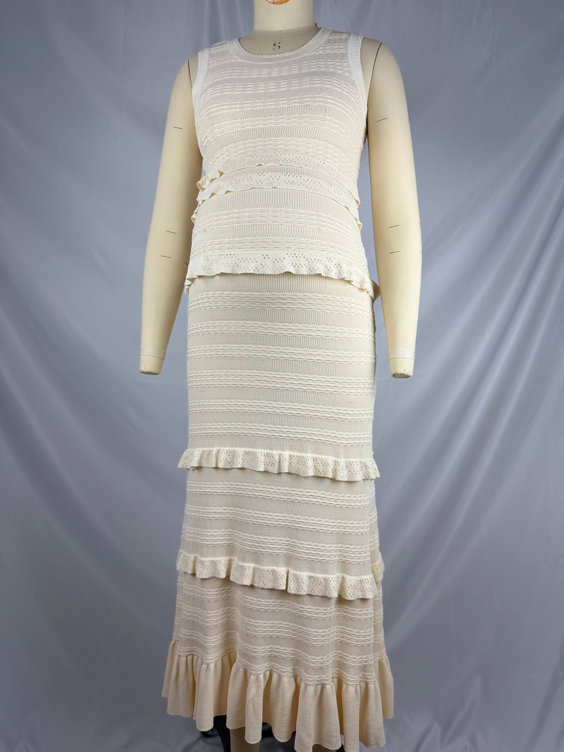 Apricot Ruffle Falbala Crochet Babyshower Maternity Maxi Dresses