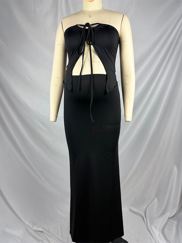 Momsmood 2-in-1 Tie Slit Mermaid Photoshoot Maternity Maxi Dress