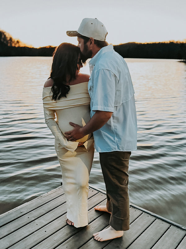 Momsmood Yellow Knit Off Shoulder Flare Sleeve Mermaid Bodycon Elegant Vacation Photoshoot Baby Shower Maternity Maxi Dress