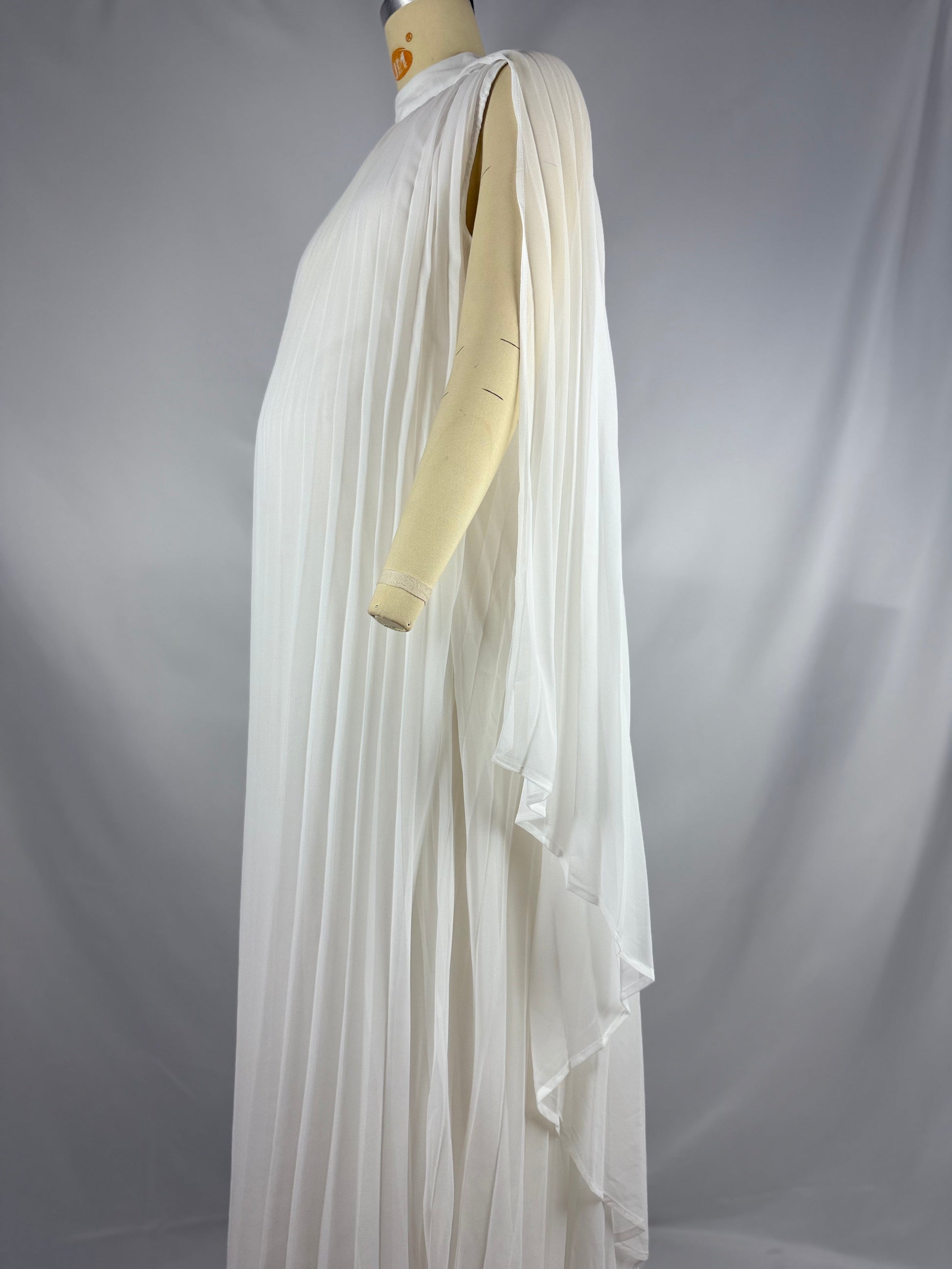 Momsmood High Neck Pleat Shawls Maternity Photoshoot Maxi Dress