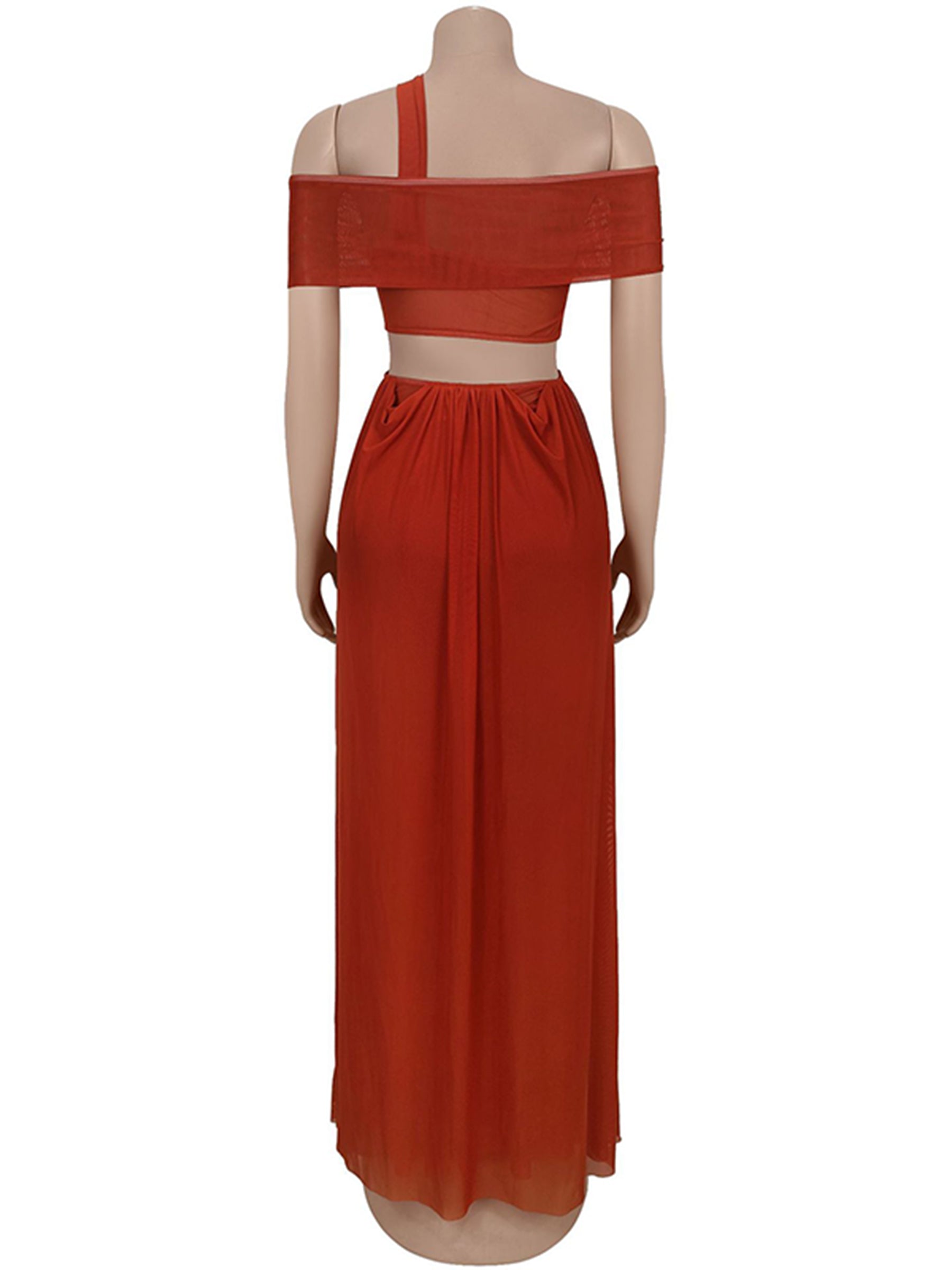 Off Shoulder Sheer Ruffle Waist Cutout Maternity Maxi Dress